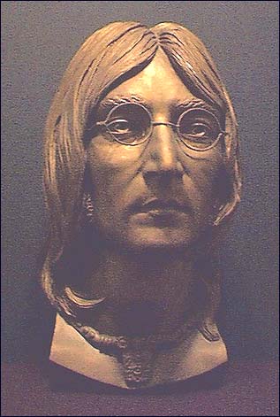 A bust of rock musician John Lennon created as a tribute to the slain Beatle.
