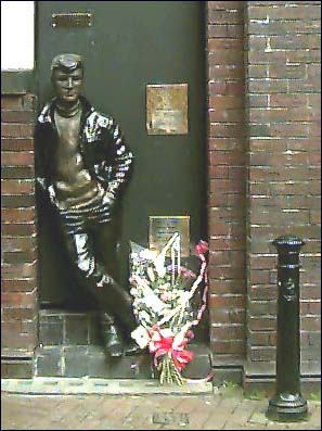 The John Lennon statue on Mathew Street in Liverpool, England.