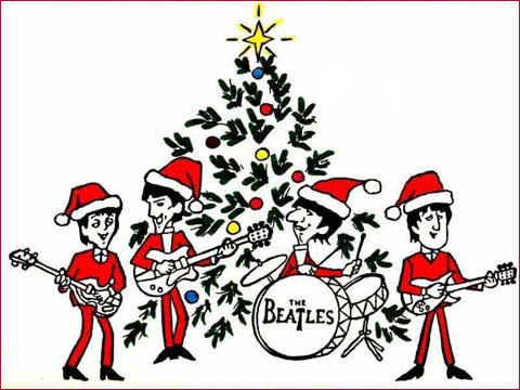 Cartoon Santa Beatles: the image is taken from the popular Beatles cartoon show from the mid-60s.