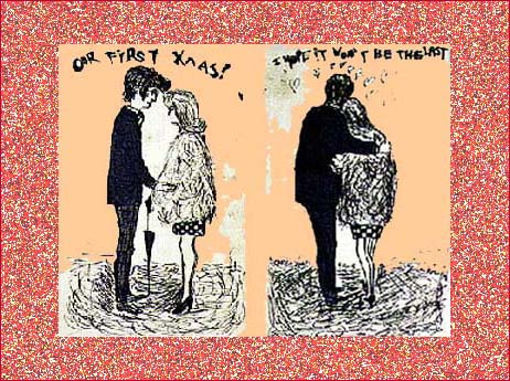 John's card to Cyn 1958: John Lennon made this special Christmas card for his then-girlfriend Cynthia Powell.