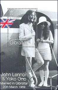 John and Yoko Gibraltar Wedding stamp