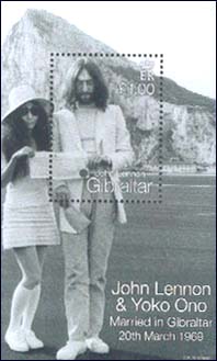 John and Yoko Gibraltar Wedding stamp